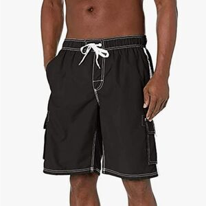 NWOT Kanu Surf black and white swim trunks